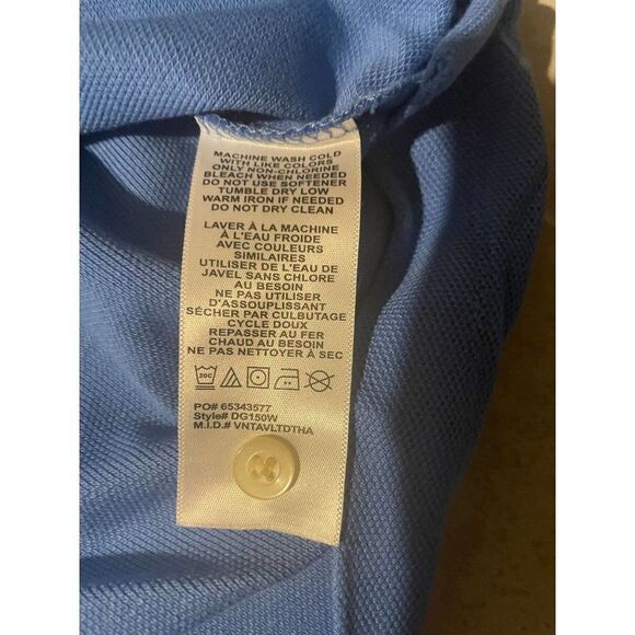 Devon & Jones Womens Blue Cotton Short Sleeve Collared Casual Polo Shirt Sz 2XL - Picture 6 of 7